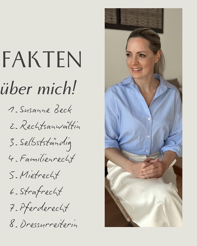 Instagram Beitrag von Rechtsanwältin Susanne Beck